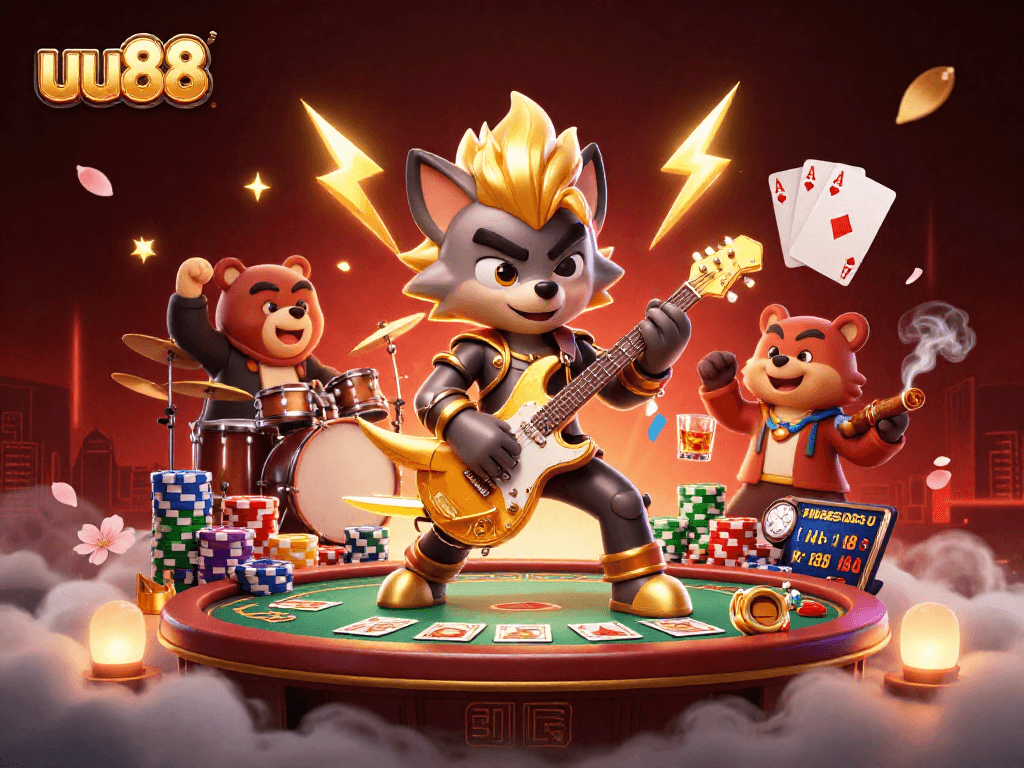Experience dynamic gaming action at uu88 with electrifying characters and vibrant casino elements.