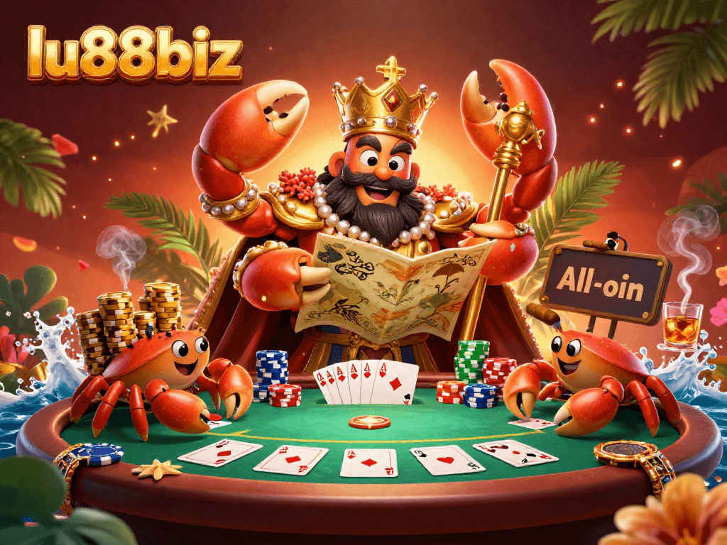 Experience the stunning 3D gaming scene featuring exciting poker action at lu88biz.