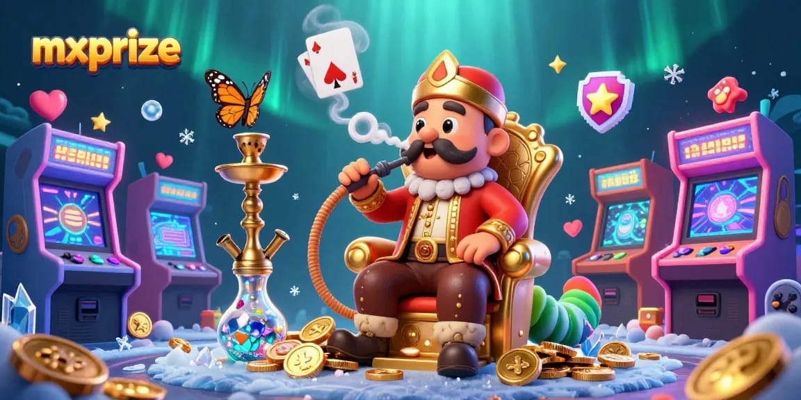 Immerse in MXPrize's enchanting world with a vibrant 3D casino-themed scene featuring unique characters.