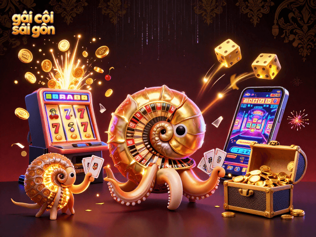 Gái gọi Sài Gòn giới thiệu dịch vụ hấp dẫn với gam màu nổi bật và yếu tố casino.