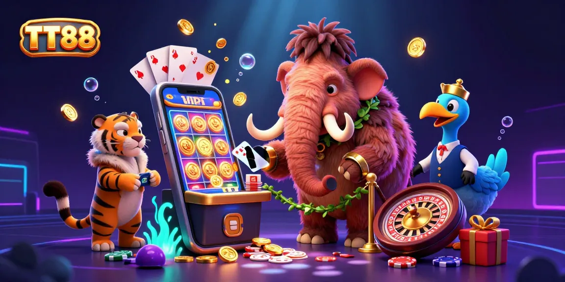 Experience the vibrant wins at TT88 with thrilling jackpots, slot games, and lively casino characters.