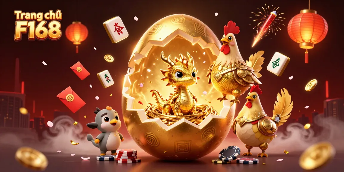 Experience thrilling gaming action at Trang chủ F168 with vibrant golden dragon and poker elements.