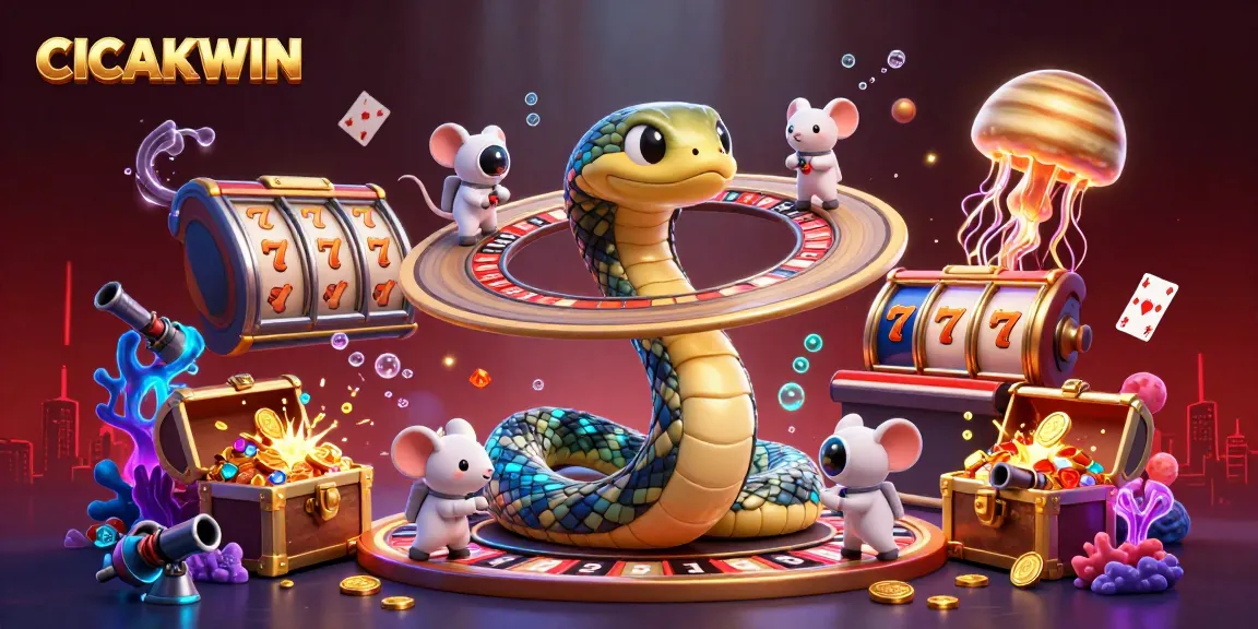 CICAKWIN reels players into an explosive slot experience with vibrant cosmic elements and immersive underwater scenes.