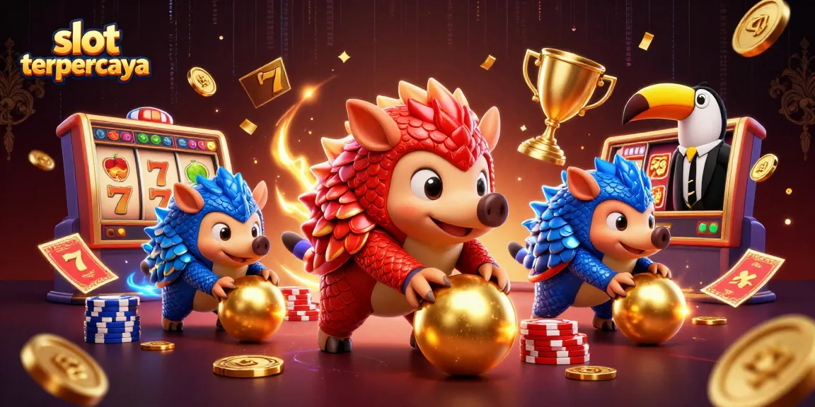 Experience the excitement of slot terpercaya with vibrant pangolins and dynamic casino elements.