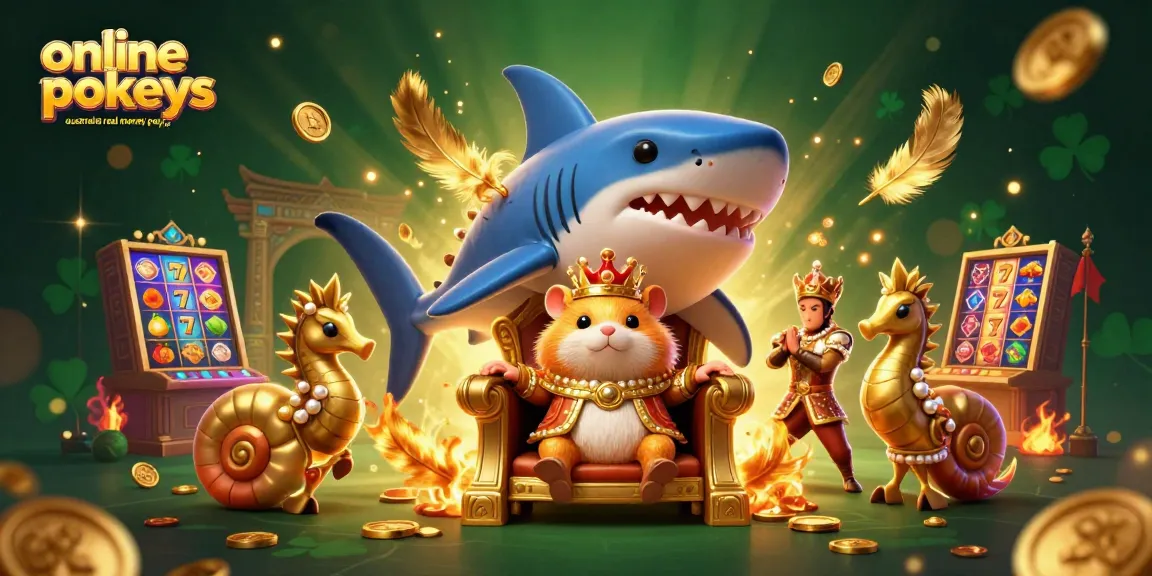 Engage with online pokies Australia real money PayID featuring a fierce hamster king and slot games.
