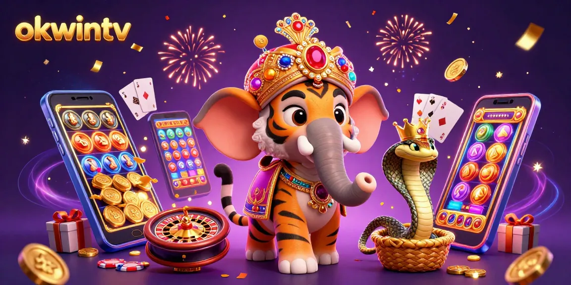 Experience immersive betting and streaming with okwintv's vibrant casino elements in a stunning digital art.