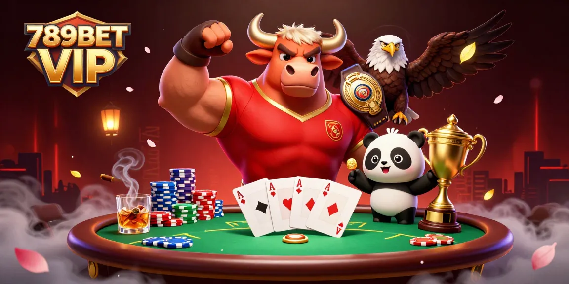 Experience the thrill of 789BET VIP gaming as characters celebrate wins at an electrifying casino table.