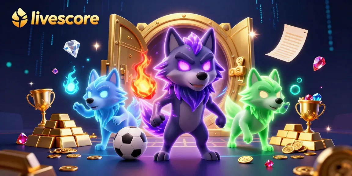 Check the livescore with dynamic energy, featuring sports betting elements and vibrant character action.