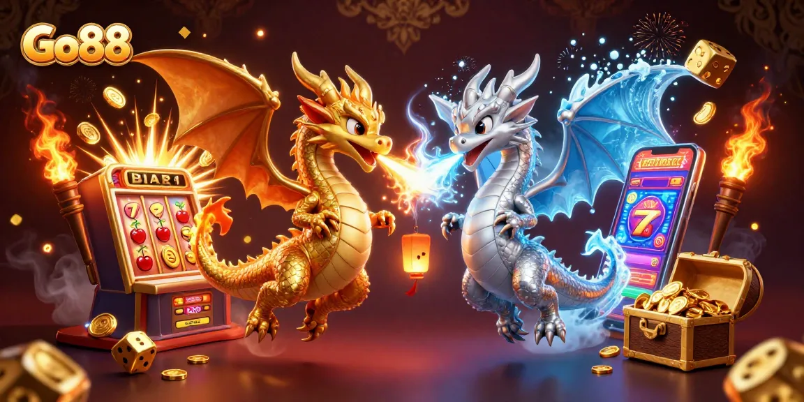 Go88 offers a unique gaming experience with twin dragons battling in an immersive casino world.